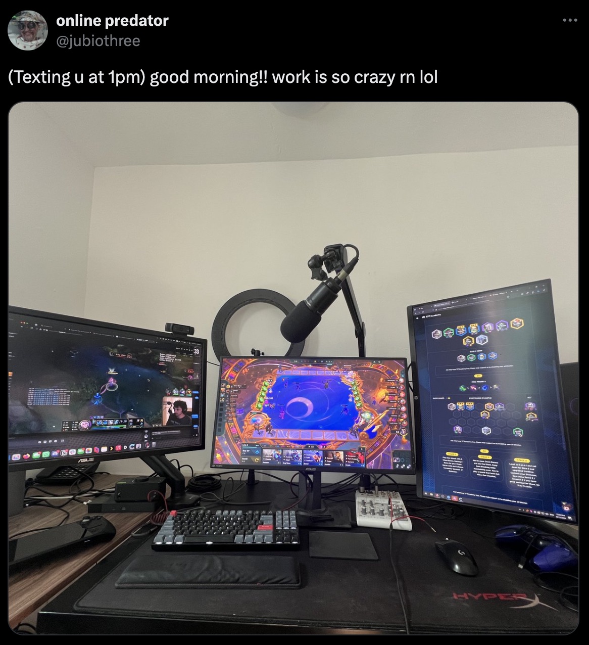 computer monitor - online predator Texting u at 1pm good morning!! work is so crazy rn lol Asus E Hyper